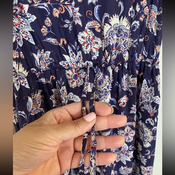 Lucky Brand Maxi Tie-Waist Floral Dress size Large - Picture 2 of 7